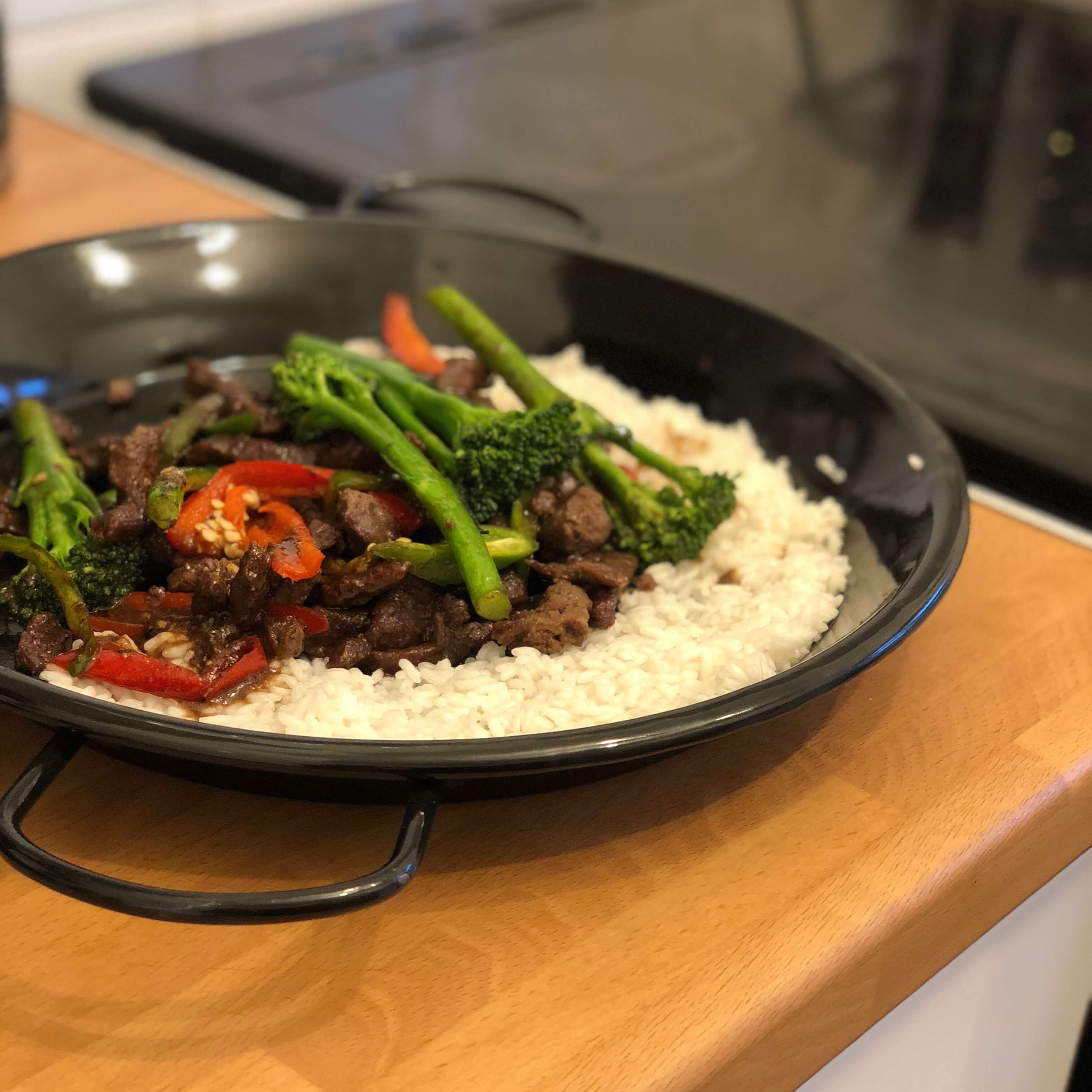 nate’s beef stir fry on a bed of rice recipe